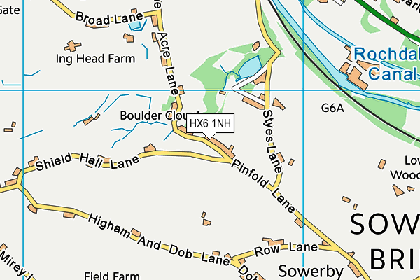 HX6 1NH map - OS VectorMap District (Ordnance Survey)