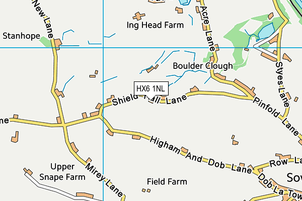 HX6 1NL map - OS VectorMap District (Ordnance Survey)