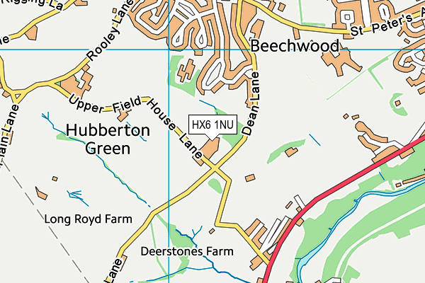 HX6 1NU map - OS VectorMap District (Ordnance Survey)