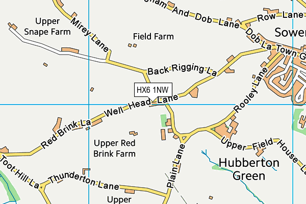 HX6 1NW map - OS VectorMap District (Ordnance Survey)