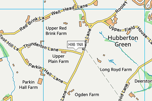 HX6 1NX map - OS VectorMap District (Ordnance Survey)