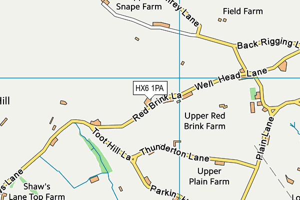 HX6 1PA map - OS VectorMap District (Ordnance Survey)