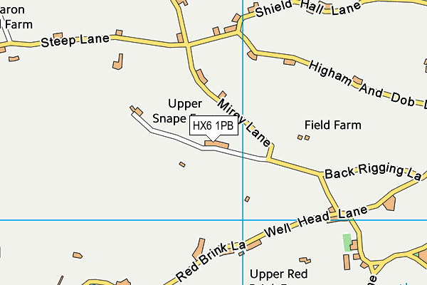 HX6 1PB map - OS VectorMap District (Ordnance Survey)