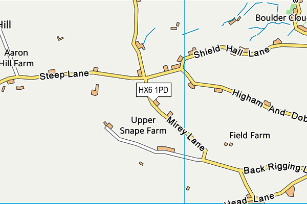HX6 1PD map - OS VectorMap District (Ordnance Survey)