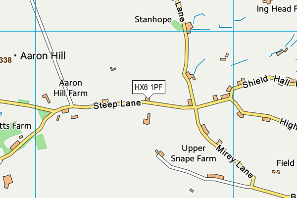 HX6 1PF map - OS VectorMap District (Ordnance Survey)