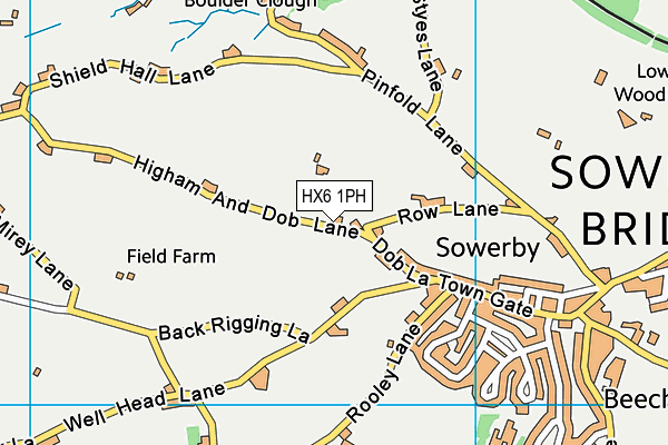 HX6 1PH map - OS VectorMap District (Ordnance Survey)