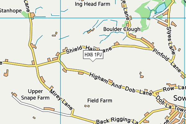 HX6 1PJ map - OS VectorMap District (Ordnance Survey)