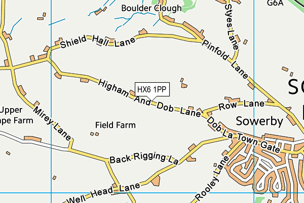 HX6 1PP map - OS VectorMap District (Ordnance Survey)