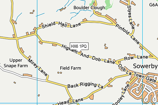 HX6 1PQ map - OS VectorMap District (Ordnance Survey)