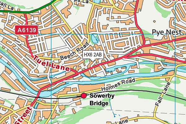 HX6 2AB map - OS VectorMap District (Ordnance Survey)