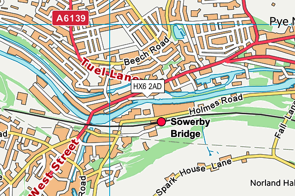 HX6 2AD map - OS VectorMap District (Ordnance Survey)