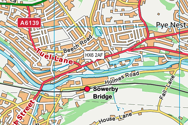 HX6 2AF map - OS VectorMap District (Ordnance Survey)