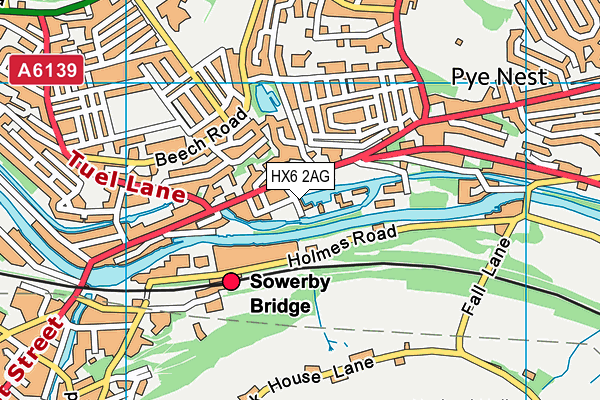 HX6 2AG map - OS VectorMap District (Ordnance Survey)