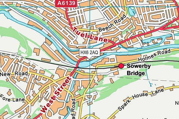 HX6 2AQ map - OS VectorMap District (Ordnance Survey)