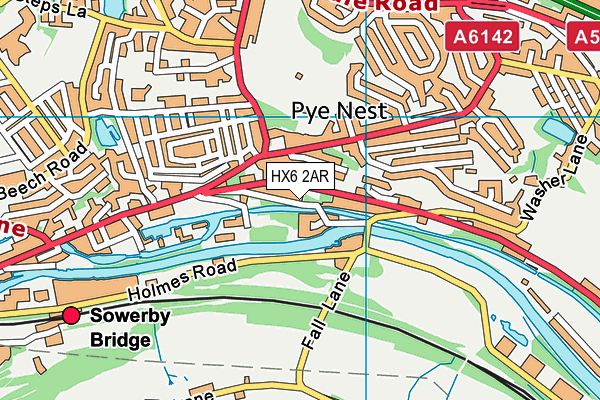 HX6 2AR map - OS VectorMap District (Ordnance Survey)