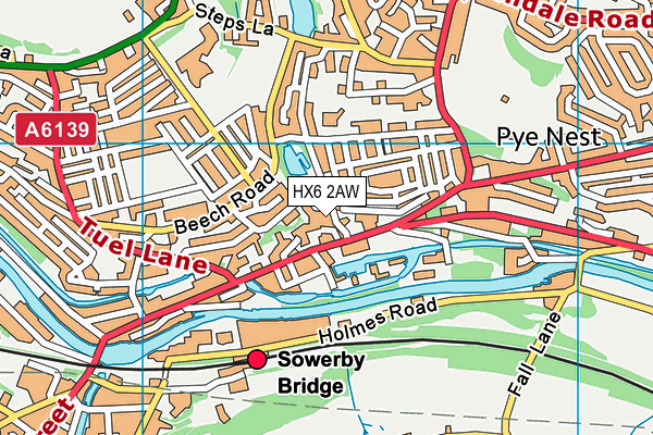 HX6 2AW map - OS VectorMap District (Ordnance Survey)