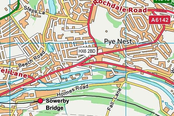 HX6 2BD map - OS VectorMap District (Ordnance Survey)