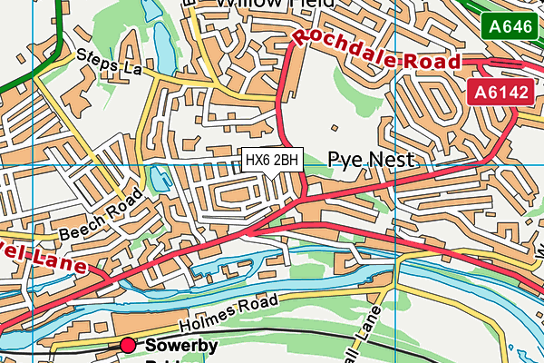 HX6 2BH map - OS VectorMap District (Ordnance Survey)