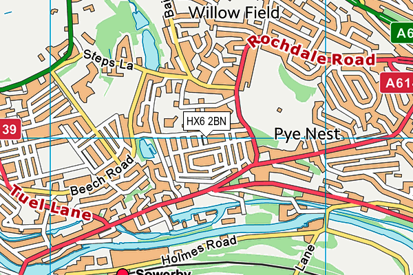 HX6 2BN map - OS VectorMap District (Ordnance Survey)