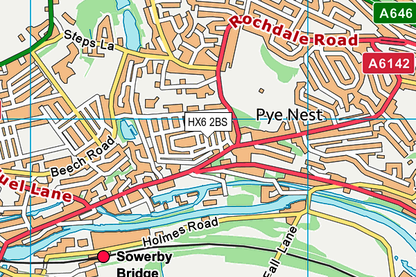 HX6 2BS map - OS VectorMap District (Ordnance Survey)