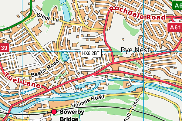 HX6 2BT map - OS VectorMap District (Ordnance Survey)