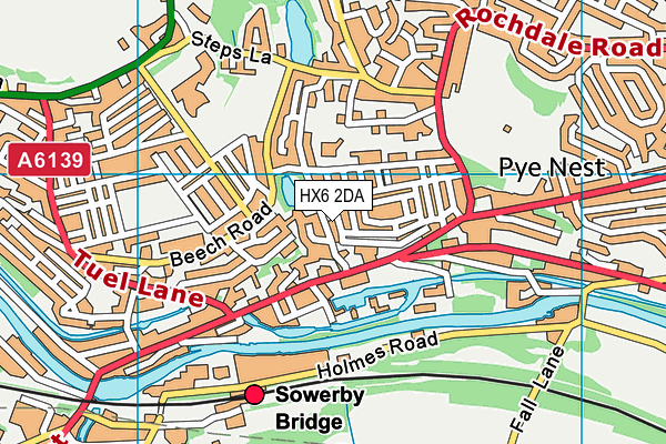 HX6 2DA map - OS VectorMap District (Ordnance Survey)