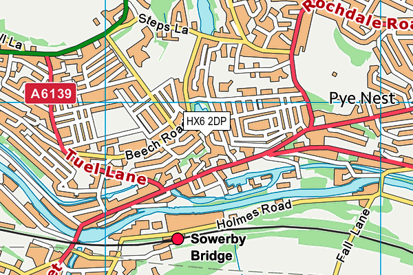 HX6 2DP map - OS VectorMap District (Ordnance Survey)