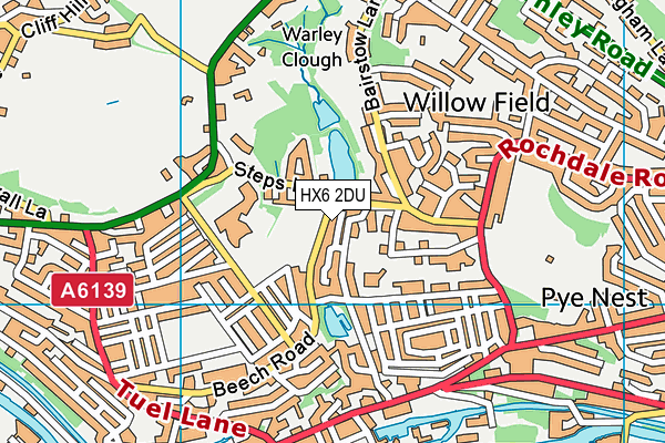 HX6 2DU map - OS VectorMap District (Ordnance Survey)