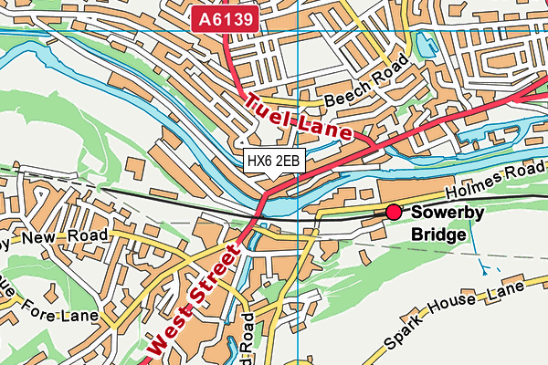 HX6 2EB map - OS VectorMap District (Ordnance Survey)