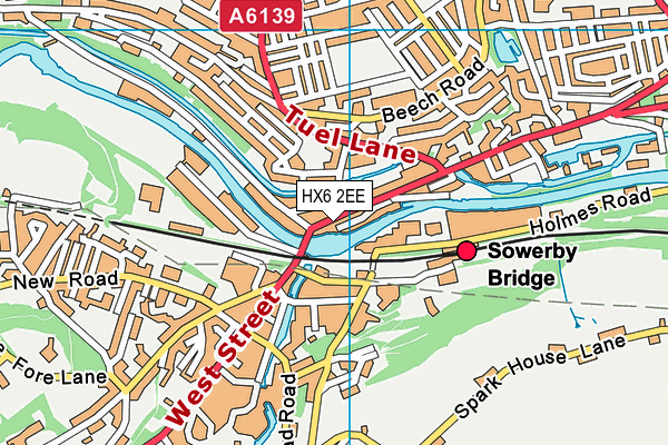 HX6 2EE map - OS VectorMap District (Ordnance Survey)