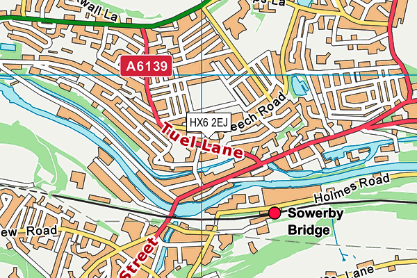 HX6 2EJ map - OS VectorMap District (Ordnance Survey)