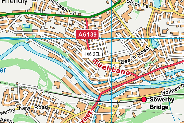 HX6 2EL map - OS VectorMap District (Ordnance Survey)