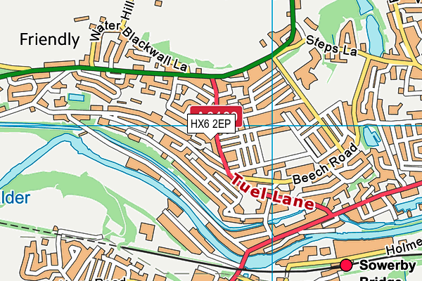 HX6 2EP map - OS VectorMap District (Ordnance Survey)