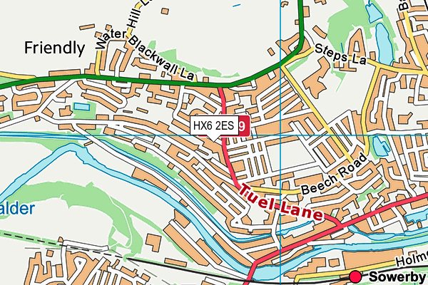 HX6 2ES map - OS VectorMap District (Ordnance Survey)