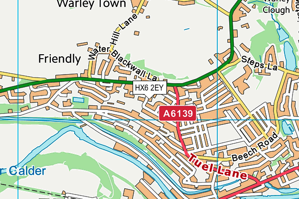 HX6 2EY map - OS VectorMap District (Ordnance Survey)