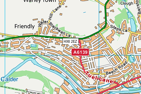 HX6 2EZ map - OS VectorMap District (Ordnance Survey)