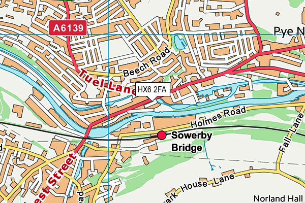 HX6 2FA map - OS VectorMap District (Ordnance Survey)