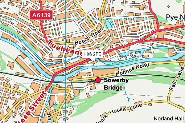 HX6 2FE map - OS VectorMap District (Ordnance Survey)