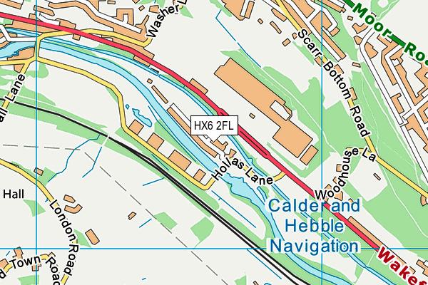 HX6 2FL map - OS VectorMap District (Ordnance Survey)