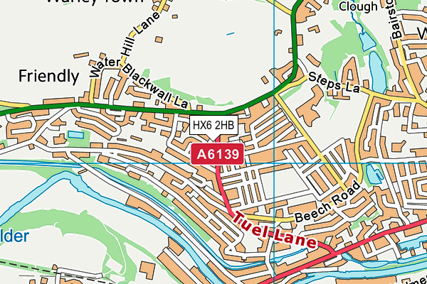 HX6 2HB map - OS VectorMap District (Ordnance Survey)