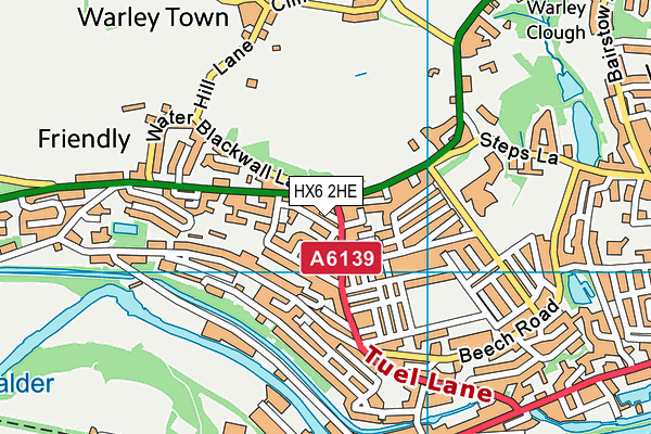 HX6 2HE map - OS VectorMap District (Ordnance Survey)