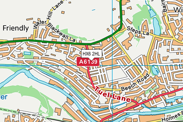 HX6 2HL map - OS VectorMap District (Ordnance Survey)