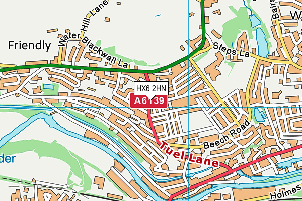 HX6 2HN map - OS VectorMap District (Ordnance Survey)