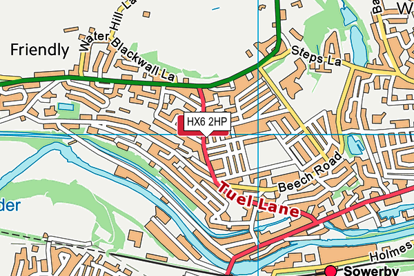 HX6 2HP map - OS VectorMap District (Ordnance Survey)