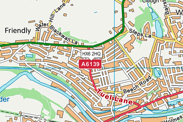 HX6 2HQ map - OS VectorMap District (Ordnance Survey)