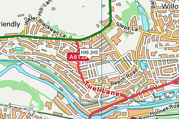 HX6 2HS map - OS VectorMap District (Ordnance Survey)