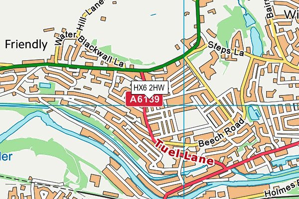 HX6 2HW map - OS VectorMap District (Ordnance Survey)