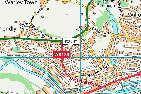 HX6 2HY map - OS VectorMap District (Ordnance Survey)