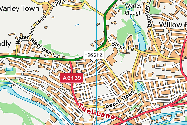 HX6 2HZ map - OS VectorMap District (Ordnance Survey)