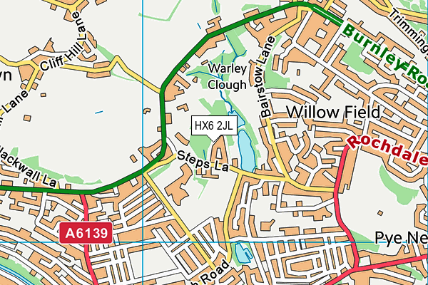 HX6 2JL map - OS VectorMap District (Ordnance Survey)